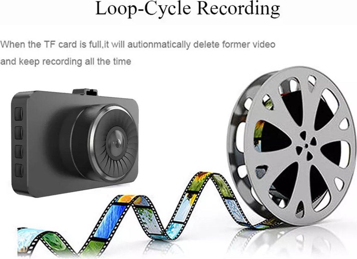 TechU™ Dashcam Voor en Achter Camera – M20 Zwart – Dashboardcamera – Full HD 1080P – 170° Wijdhoeklens – G-sensor – Bewegingssensor – Parkeermodus – Loop recording – Nachtvisie – Incl. Achteruitrijcamera - voor auto – foto 6