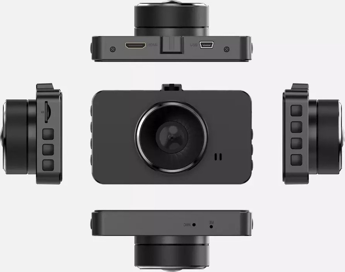 TechU™ Dashcam Voor en Achter Camera – M20 Zwart – Dashboardcamera – Full HD 1080P – 170° Wijdhoeklens – G-sensor – Bewegingssensor – Parkeermodus – Loop recording – Nachtvisie – Incl. Achteruitrijcamera - voor auto – foto 3