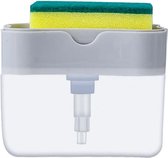 A3 Online - Handmatige afwasmiddel dispenser - Inclusief gratis spons - Zeepdispenser met sponshouder - kleuren Zwart