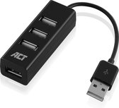 ACT USB Hub 4 poort – Mini Hub USB splitter – USB gevoed – USB 2.0 - AC6205