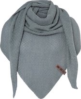 Knit Factory Gina Gebreide Omslagdoek - Driehoek Sjaal Dames - Dames sjaal - Sjaal voor de lente, zomer en herfst - Stola - Stone Green - 190x85 cm
