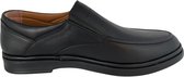 Heren instapper- Nette Schoenen voor Mannen- Comfort schoen met lichte zool 3734- Leather- Zwart- Maat 43