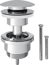 EQUATION - Universele afvoergarnituur met overloopventiel voor wastafel - Chroom - H. 70/135 mm