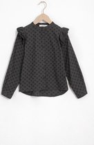 Sissy-Boy - Zwarte broderie blouse met ruffles