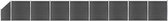 Schuttingpanelenset 1484x(105-186) cm HKC zwart