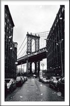 Walljar - Manhattan Bridge - Zwart wit poster