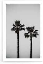 Walljar - Palm Trees - Zwart wit poster