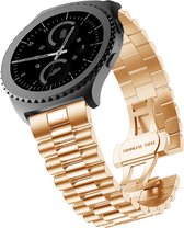 Stalen Smartwatch bandje - Geschikt voor Strap-it Samsung Galaxy Watch 42mm Presidential stalen band - rosé goud - Strap-it Horlogeband / Polsband / Armband