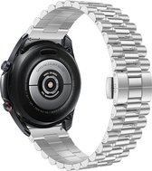 Stalen Smartwatch bandje - Geschikt voor  Samsung Galaxy Watch 3 41mm Presidential stalen band - zilver - Strap-it Horlogeband / Polsband / Armband