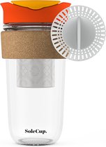 SoleCup koffie to go 3 in 1 reisbeker geschikt voor, koffie, losse thee inclusief fruitfilter - 530 ml -  oranje/geel