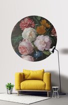 Behangcirkel bloemen glazen vaas | ⌀ 155 cm | Wandecoratie | Wandcirkel