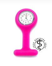 Jouw medische shop -  nurse watch - verpleegsterhorloge - zusterhorloge - horloge - siliconen - roze - pink - montre infirmière rose - medical watch - zusters horloge roze - pink w