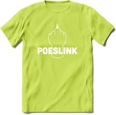 Poeslink! - Katten T-Shirt Kleding Cadeau | Dames - Heren - Unisex | Kat / Dieren shirt | Grappig Verjaardag kado | Tshirt Met Print | - Groen - S