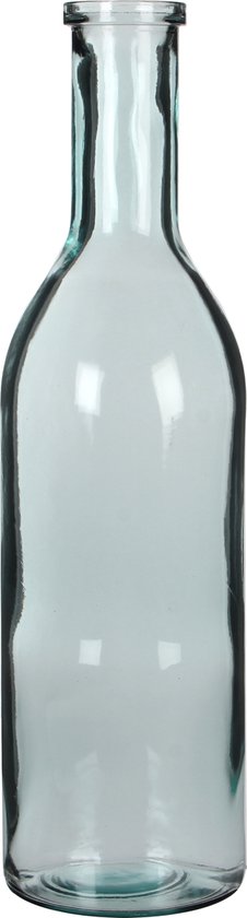 Mica Decorations Rioja Fles Vaas - H50 x Ø15 cm - Gerecycled Glas - Transparant