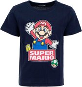 Super Mario t-shirt, shirt, kinderen, donkerblauw, maat 98