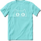 Aandacht! - Katten T-Shirt Kleding Cadeau | Dames - Heren - Unisex | Kat / Dieren shirt | Grappig Verjaardag kado | Tshirt Met Print | - Licht Blauw - XL