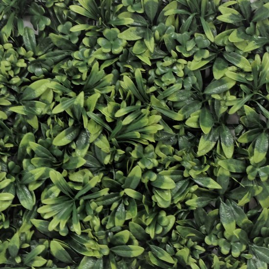 Kunstmatig Planten Wand Paneel 100x100cm Alina Levend Blanderen Groen Kunsthaag Tegel Binnen/Buiten Weer/UV-Bestendig Grashek Privacy Achtergrond Tuin Woondecoratie, Snap & Lock Bevestigingsmaterialen