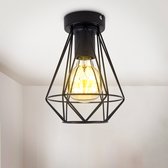 B.K.Licht - Plafondlamp - zwart - metaal - Ø16.5cm - E27 fitting