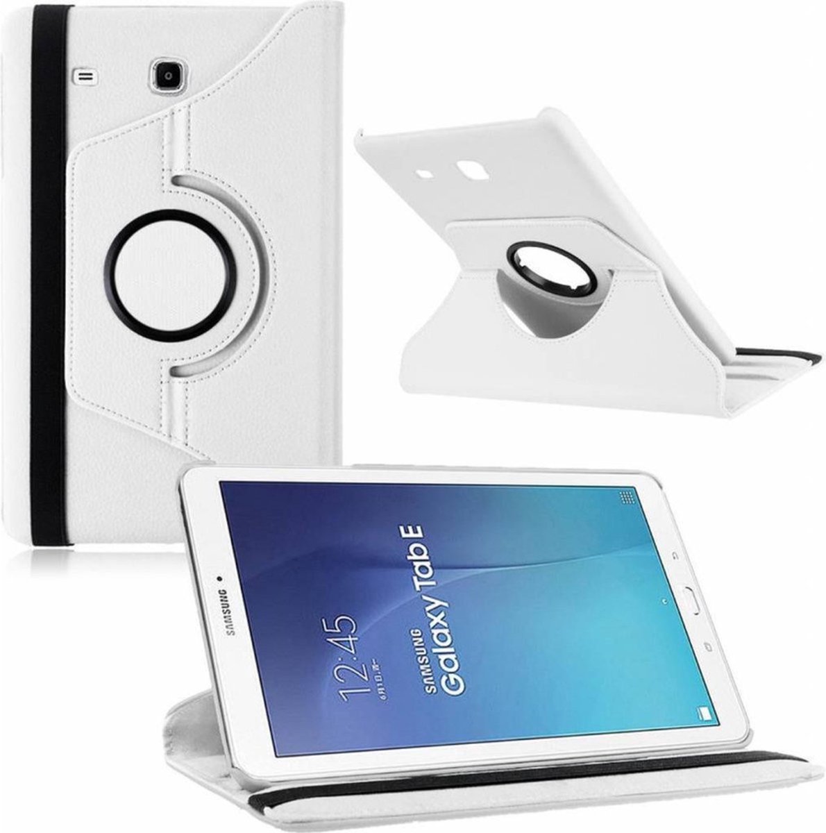 LuxeBass Tablet hoesje 360 graden draaibaar voor Samsung Galaxy Tab E 9,6 inch Tab E T560 / T561 - Wit