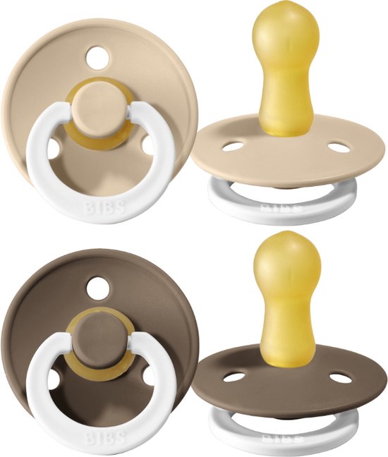 Bibs Fopspeen Blister Glow in the dark 2 stuks T2 618M Dark oak/Vanilla