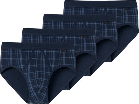 Schiesser Heren sportslip met voorsluiting 4 pack Original Classics fijnrib