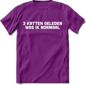 3 Katten Geleden - Katten T-Shirt Kleding Cadeau | Dames - Heren - Unisex | Kat / Dieren shirt | Grappig Verjaardag kado | Tshirt Met Print | - Paars - M