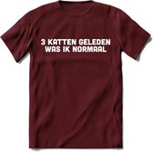 3 Katten Geleden - Katten T-Shirt Kleding Cadeau | Dames - Heren - Unisex | Kat / Dieren shirt | Grappig Verjaardag kado | Tshirt Met Print | - Burgundy - XXL