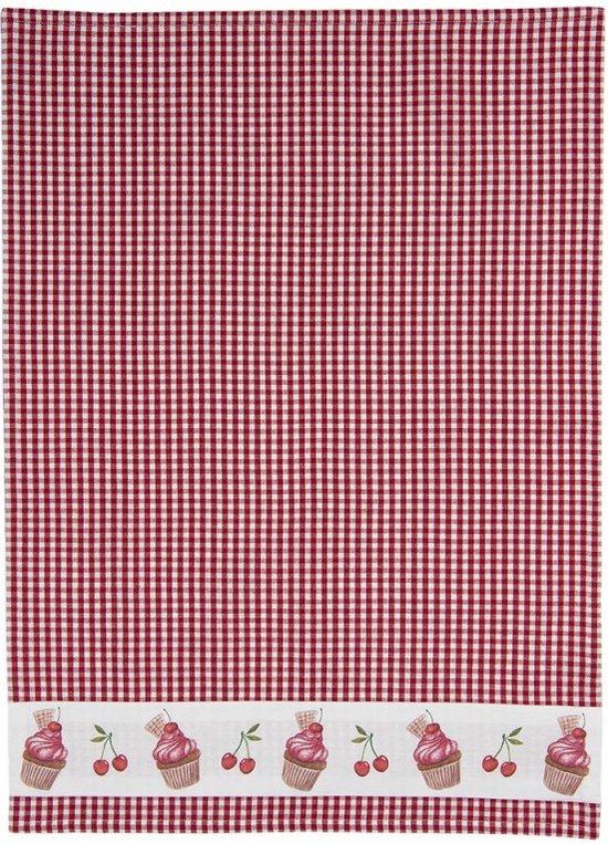 Theedoeken set van 2 Theedoek 50*70 cm Rood, Wit Katoen Rechthoek ...