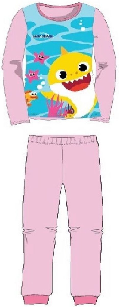 Baby Shark pyjama - lichtroze - Pinkfong Baby Shark pyjamaset - maat 110