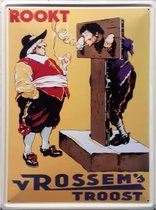 Metalen wandbord v. Rossem's Troost - 30 x 40 cm met nostalgische rand