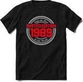 1989 Limited Edition | Feest Kado T-Shirt Heren - Dames | Zilver - Rood | Perfect Verjaardag Cadeau Shirt | Grappige Spreuken - Zinnen - Teksten | Maat S