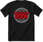 2004 Limited Edition | Feest Kado T-Shirt Heren - Dames | Zilver - Rood | Perfect Verjaardag Cadeau Shirt | Grappige Spreuken - Zinnen - Teksten | Maat L