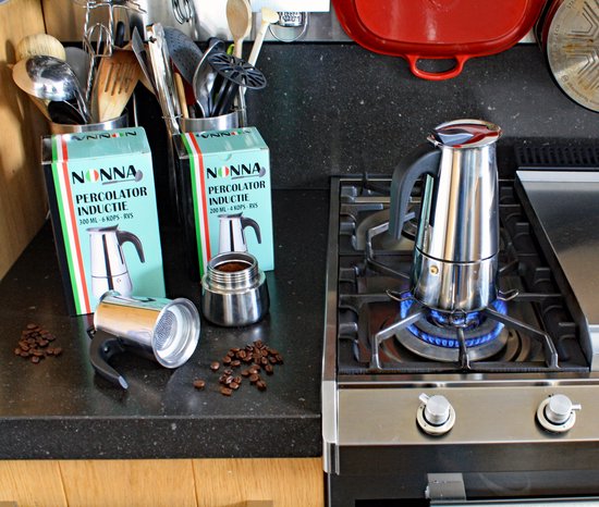 Nonna percolator (inductie) 6 kops - 300 ml - Espresso machine - 100% RVS |  bol.com