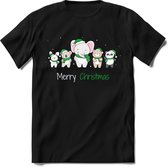 Christmas Buddy's Kerst T-shirt | Groen | Jongens / Meisjes | Grappige Foute kersttrui Shirt Cadeau | Kindershirt | Leuke Elf, Rendier, Kerstboom en Kerstballen Ontwerpen. Maat 104
