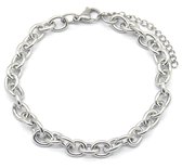 Enkelbandje Grove Schakels - RVS - Anklet - Lengte 22-28 cm - Zilverkleurig