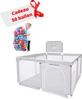 Dendardev® - Speelbox - Babybox - GrondBox - Playpen - Kinderbox - 125cm-125cm-66cm Grijs