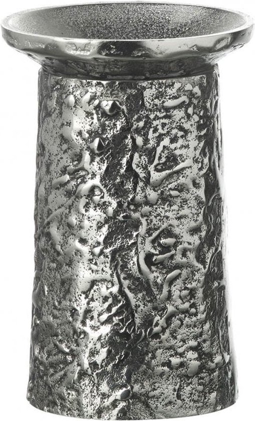 Kaarshouder zilver/zwart - 16 x 11 cm