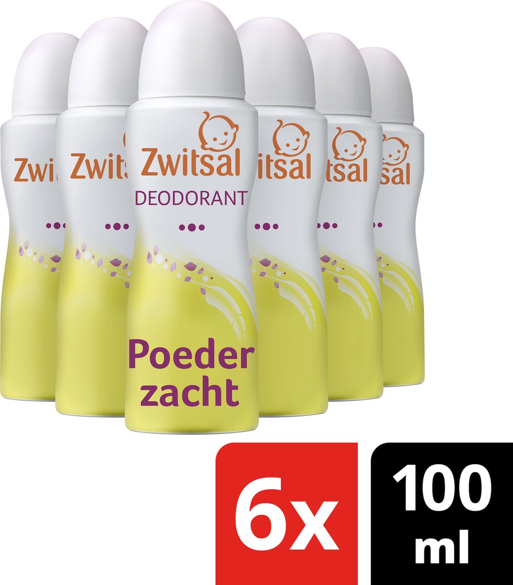 Zwitsal Poederzacht Deodorant - 6 x 100ml - Voordeelverpakking - Zwitsal