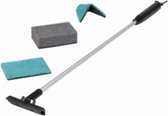 glasreiniging set Cleany 4 in 1 grijs/blauw 4-delig