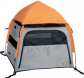 hondentent Upet 75 x 75 x 80 cm nylon/mesh grijs/oranje