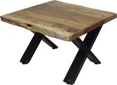 Salontafel Live Edge 60x60x40 cm acaciahout en metaal