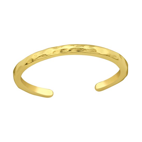 Zilveren gold plated teenring eenvoudig | One size fits all - Toe Ring Adjustable | Zilverana | Sterling 925 Silver (Echt zilver)
