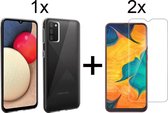 iParadise Samsung A13 Hoesje - Samsung Galaxy A13 4G hoesje siliconen case transparant cover - 2x Samsung A13 Screenprotector