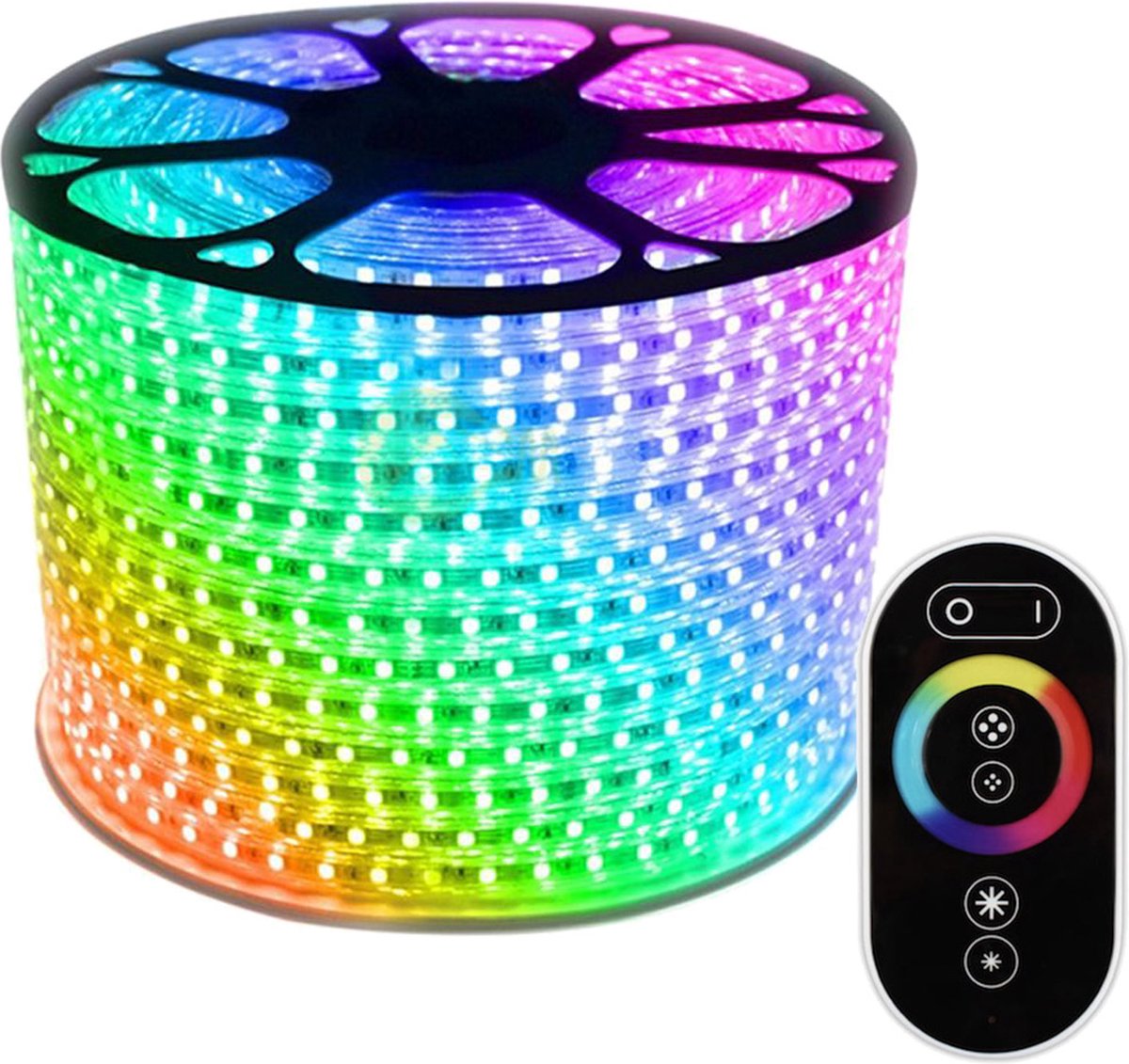 LED Strip - 50 Meter in één rol(1x 50meter) - RGB - meerdere kleuren - 60LED/m - IP65 - Met RF Touch afstandsbediening