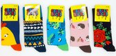 Crazy Socks 5 Paar Unisex Sokken Katoenen Sokken vrolijke Sokken Maat 35-38