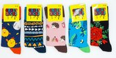 Crazy Socks 5 Paar Unisex Sokken Katoenen Sokken vrolijke Sokken Maat 35-38