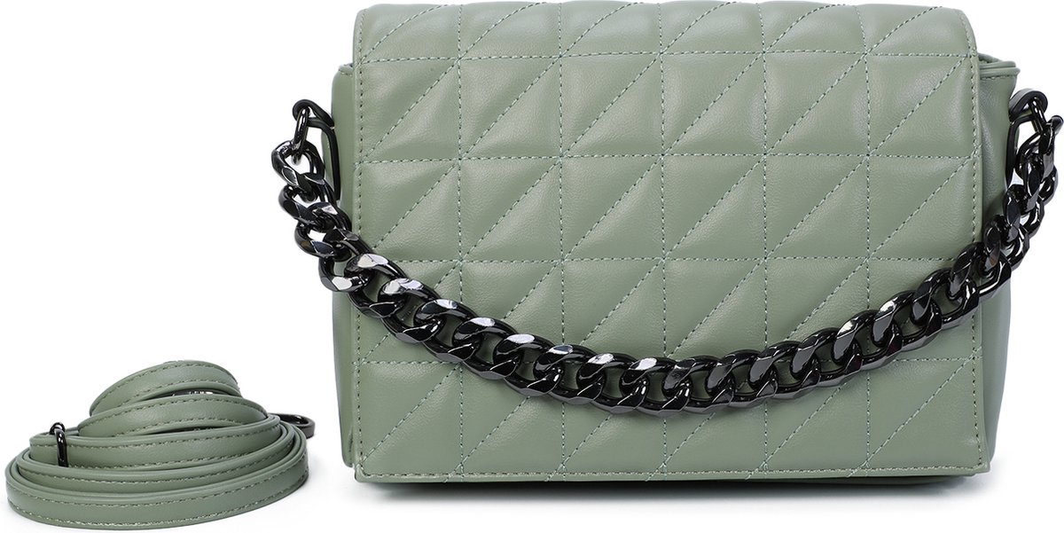 Ines Delaure Chain Bag - ketting handtas vert claire
