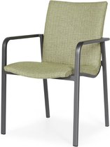 Chaise de salle à manger SUNS Anzio gris royal mat/tissage mixte vert forêt