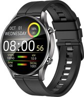 HOCO Y7 Smartwatch - Zwarte sporthorloge met rond display - Beschikt over o.a. hartslagmet