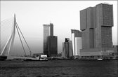 Walljar - Rotterdam Skyline III - Muurdecoratie - Poster met lijst